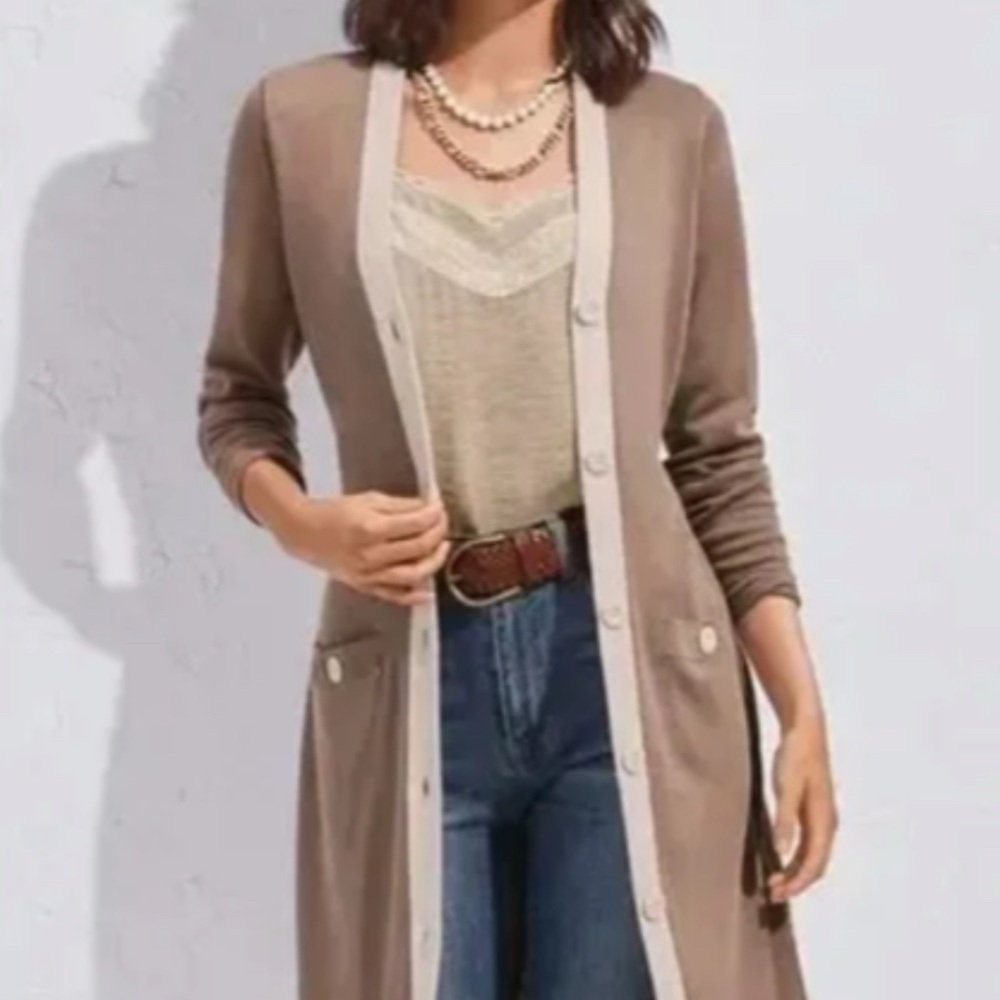 CAbi Beige Knit Top